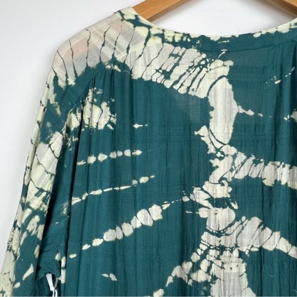 Young Fabulous and Broke Tie Dye Dawn Dress in Dark Green/ Teal and White - Picture 13 of 14